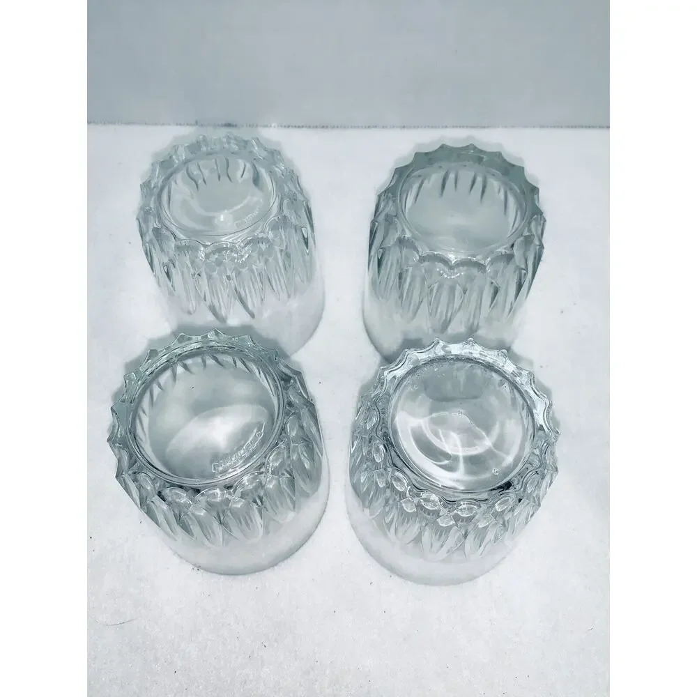 Lot of 4 Luminarc Clear Glass Rocks Double Old Fashion Glasses Turkey Sparkling